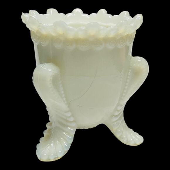 Forget Me Not Toothpick Holder Boyds Art Glass 2000 Silver White  - B1011 - Picture 8 of 16